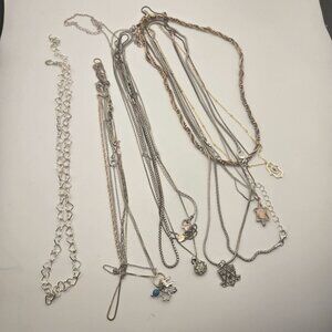 Vintage Lot of 16 Sterling 925 Necklaces Pendants Jewish Judaica 78g Weight